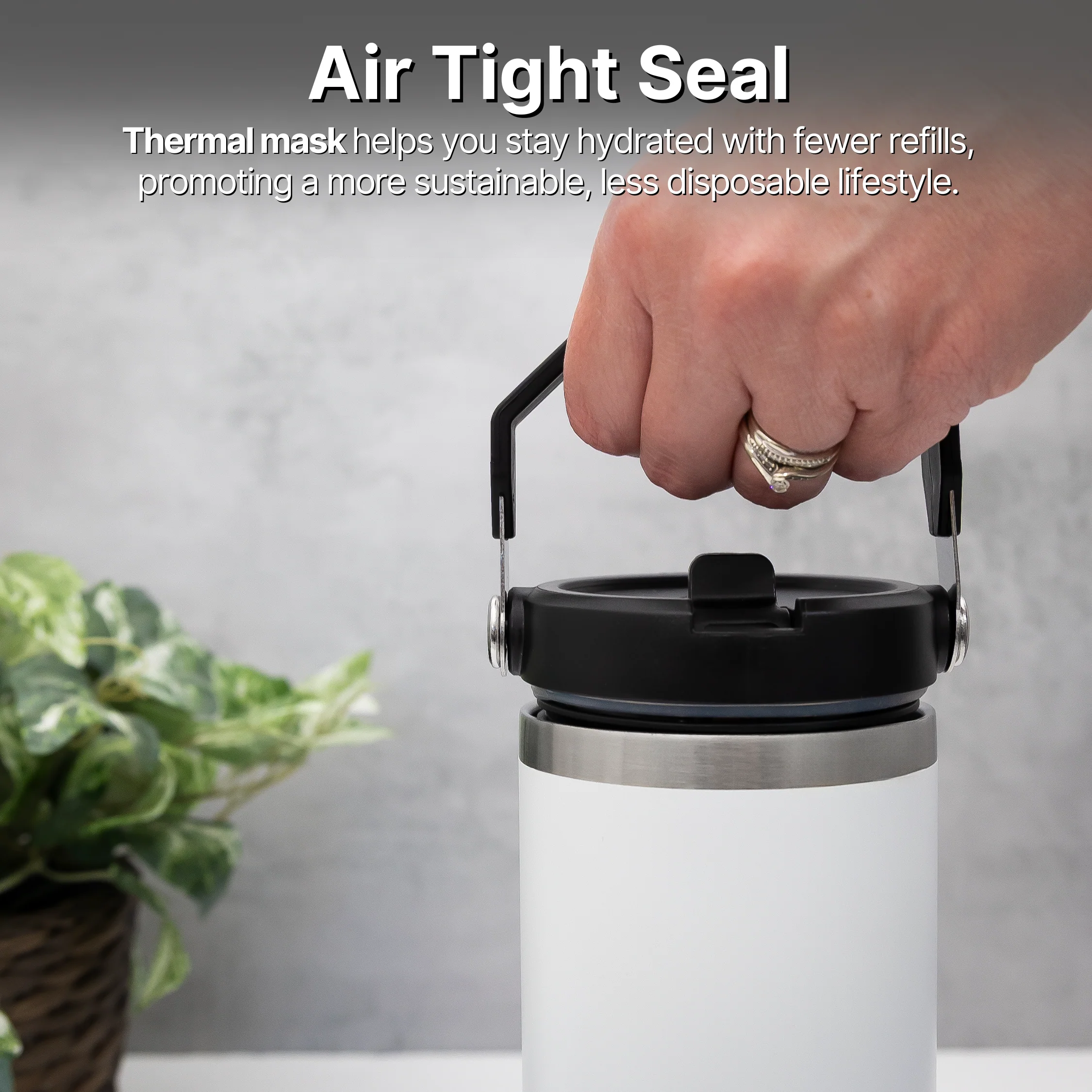 Aqua Flex Stainless Steel Water Bottle - Double Wall Vacuum Insulated Tumbler with Straw - Image 13