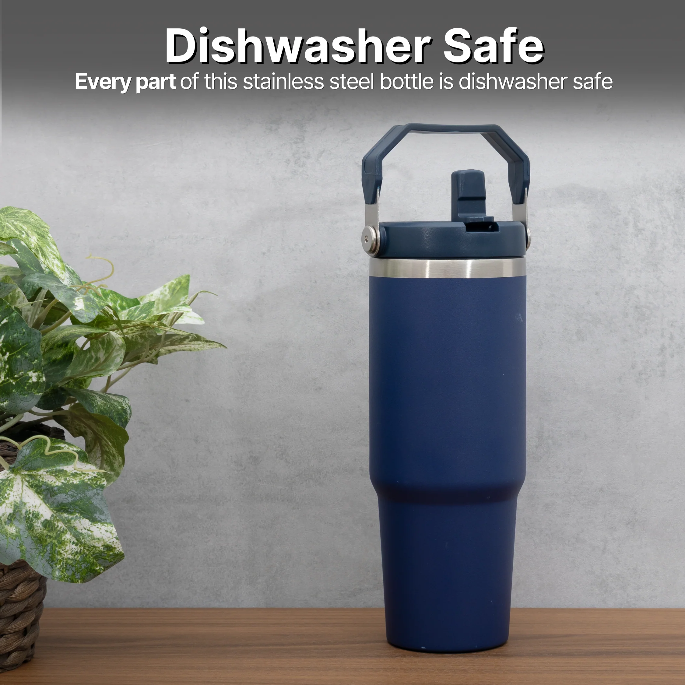 Aqua Flex Stainless Steel Water Bottle - Double Wall Vacuum Insulated Tumbler with Straw - Image 6