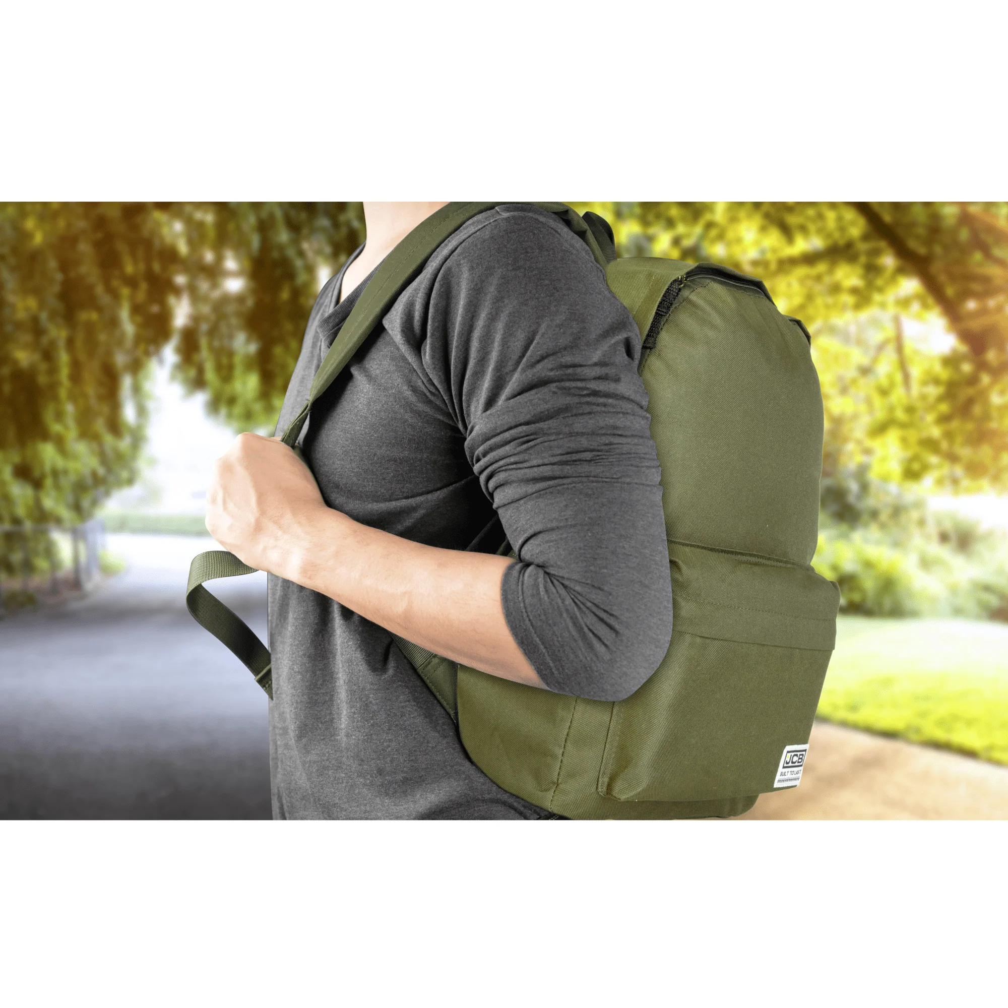 Backpack for School, Work or Travel (Khaki) - JCB - Image 3