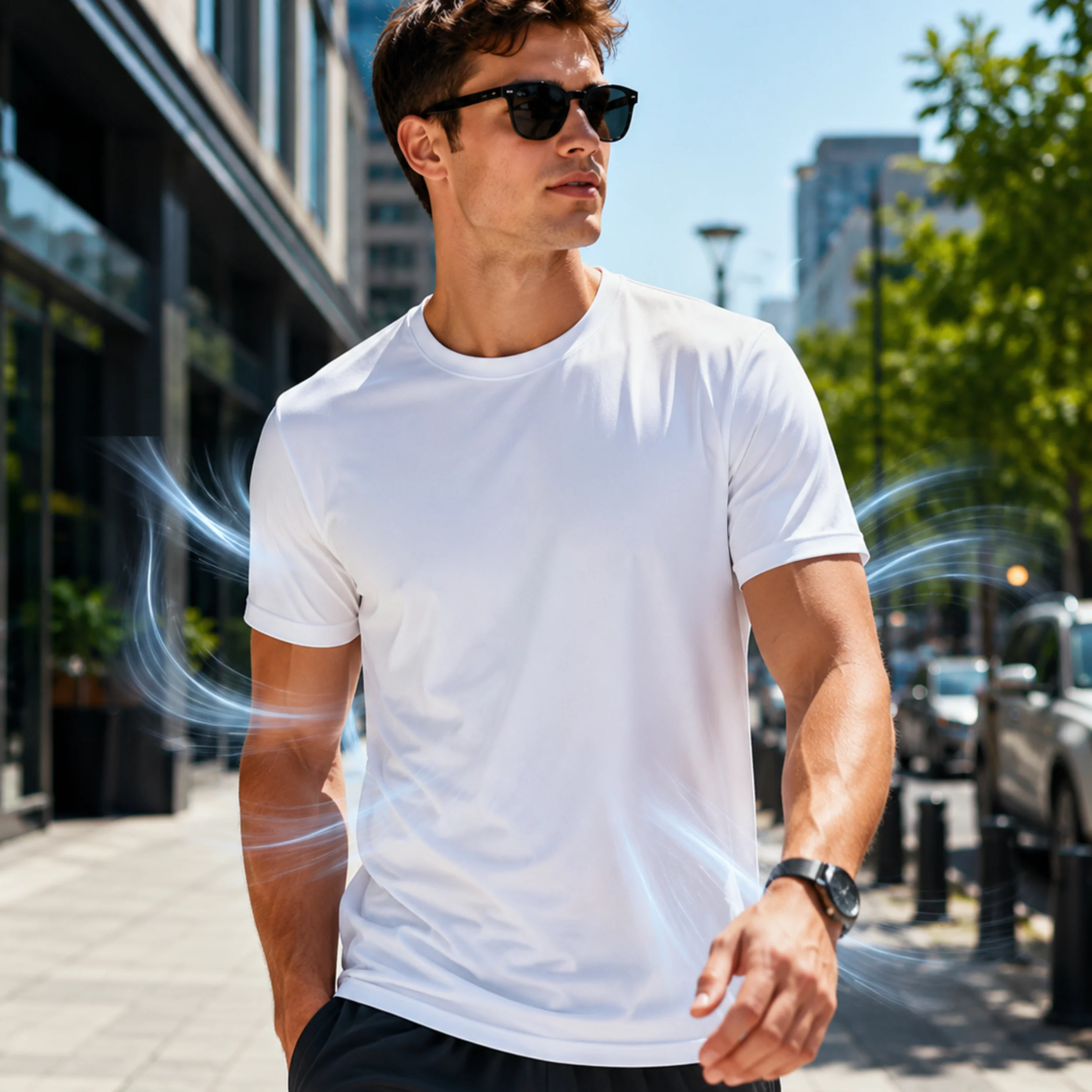 iN Cooling T-Shirts for Men Breathable Short Sleeve Summer T-Shirt, Stretch Fit, Moisture - Wicking - Image 5