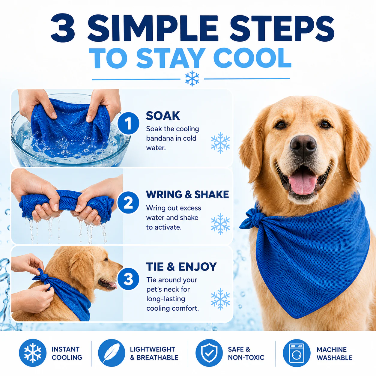 PawPride Dog Cooling Bandana - Lightweight Bandana for Dogs and Cats, Dog Cooling Collar for Summer Comfort - Image 3