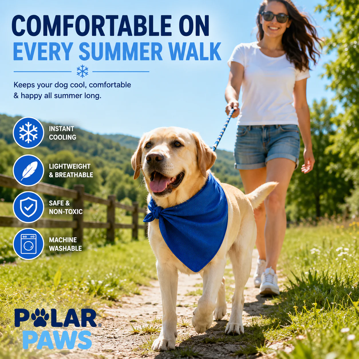 PawPride Dog Cooling Bandana - Lightweight Bandana for Dogs and Cats, Dog Cooling Collar for Summer Comfort - Image 7
