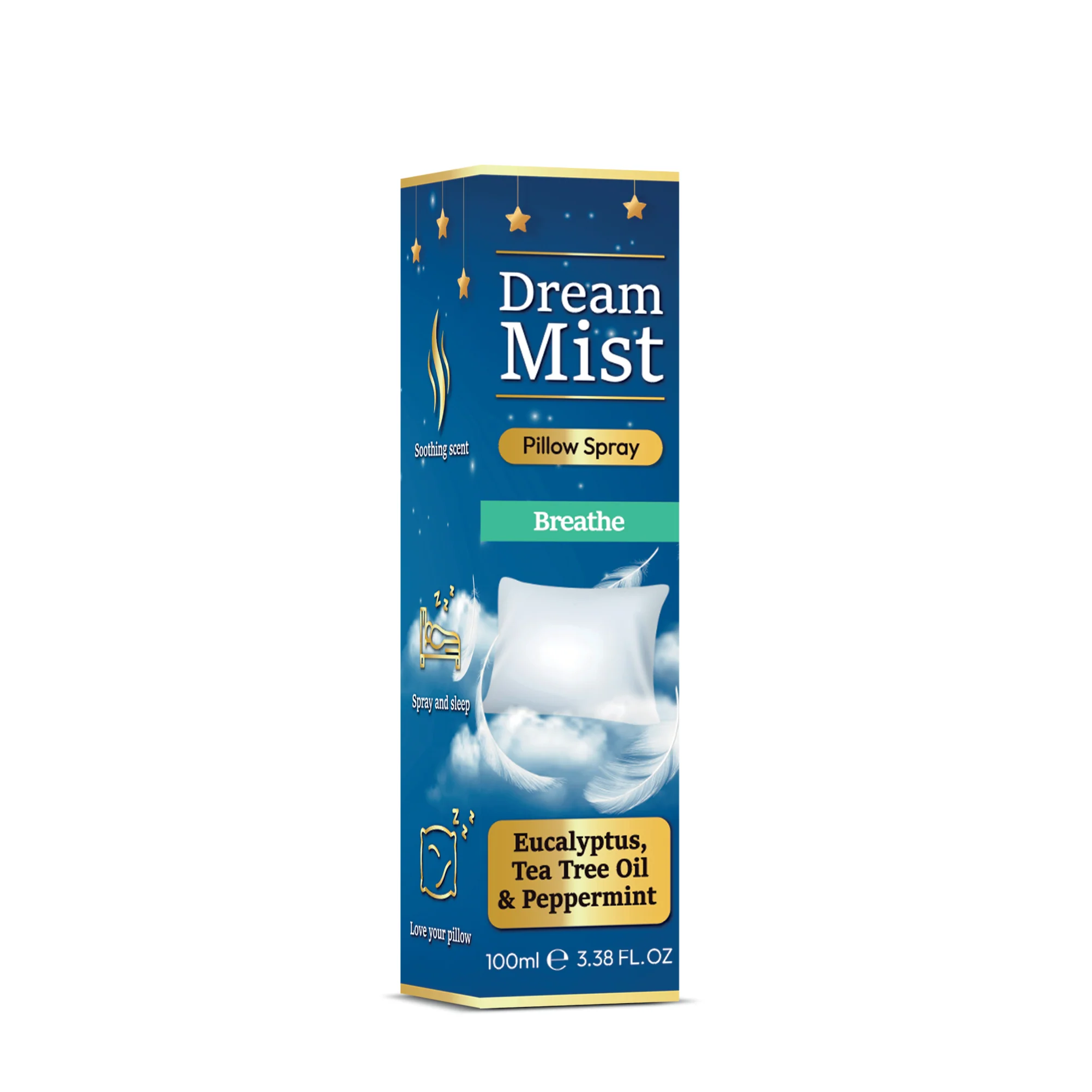 Dream Mist Pillow Spray & Infused with Eucalyptus, Tea Tree Oil & Peppermint - iN Home