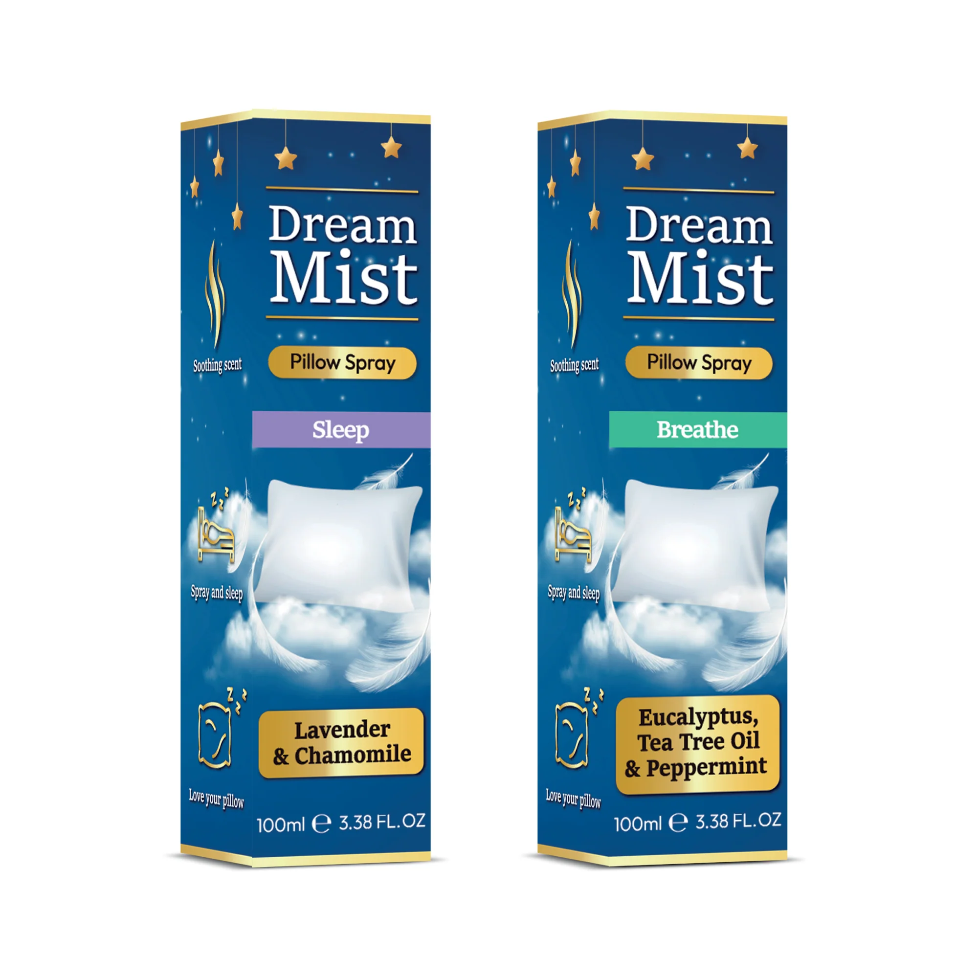 Dream Mist Pillow Spray & Infused with Eucalyptus, Tea Tree Oil & Peppermint - iN Home - Image 2