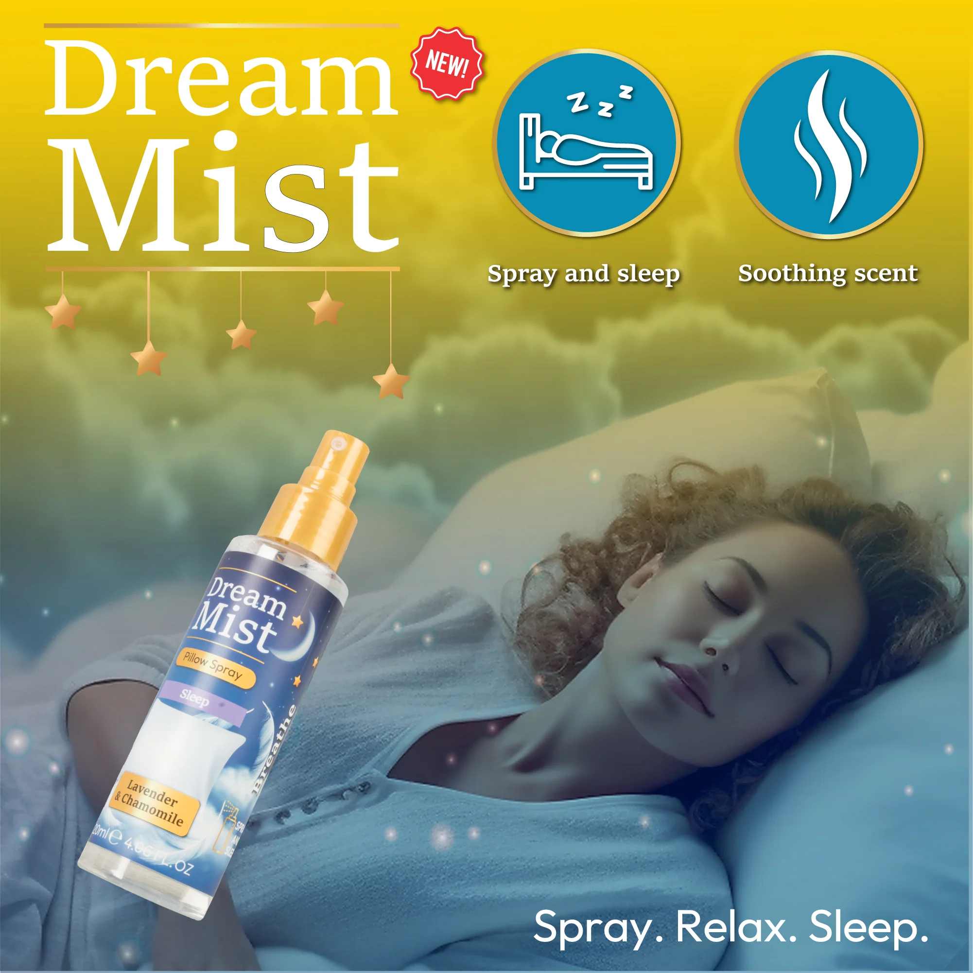 Dream Mist Pillow Spray & Infused with Eucalyptus, Tea Tree Oil & Peppermint - iN Home - Image 3