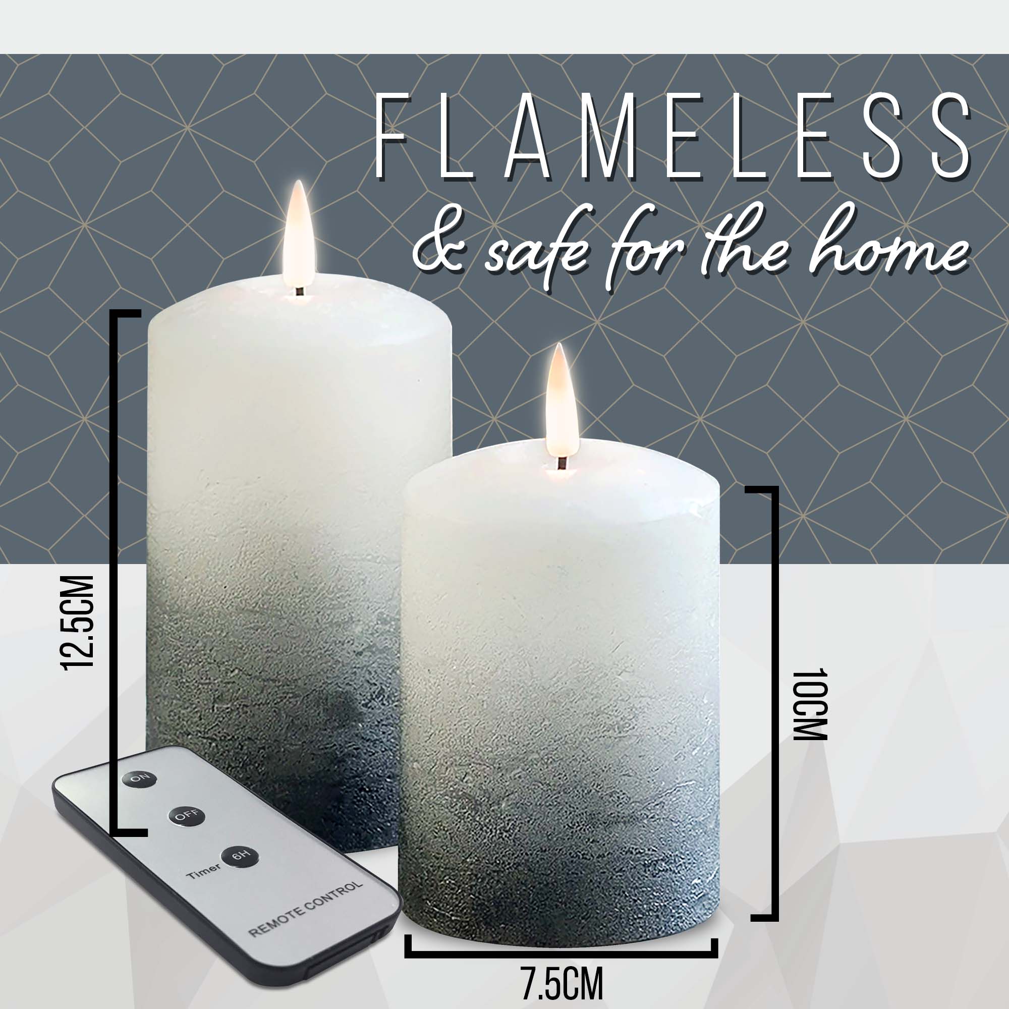 Flameless LED Candles (Ombre) with remote control (Set of 2) - iN Home - Image 5