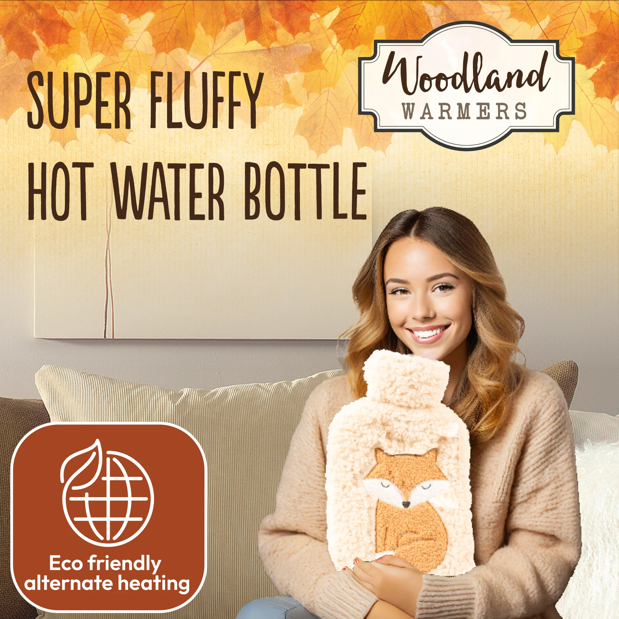 Hot Water Bottle with Soft Cover - White - Image 7