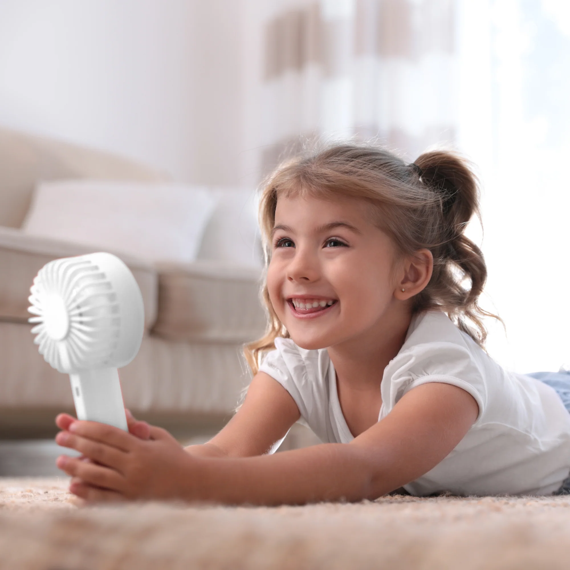 iN 3-in-1 Handheld Fan with Mist Spray – Rechargeable, 3-Speed, Phone Stand for Travel, Camping, Indoor - Image 5