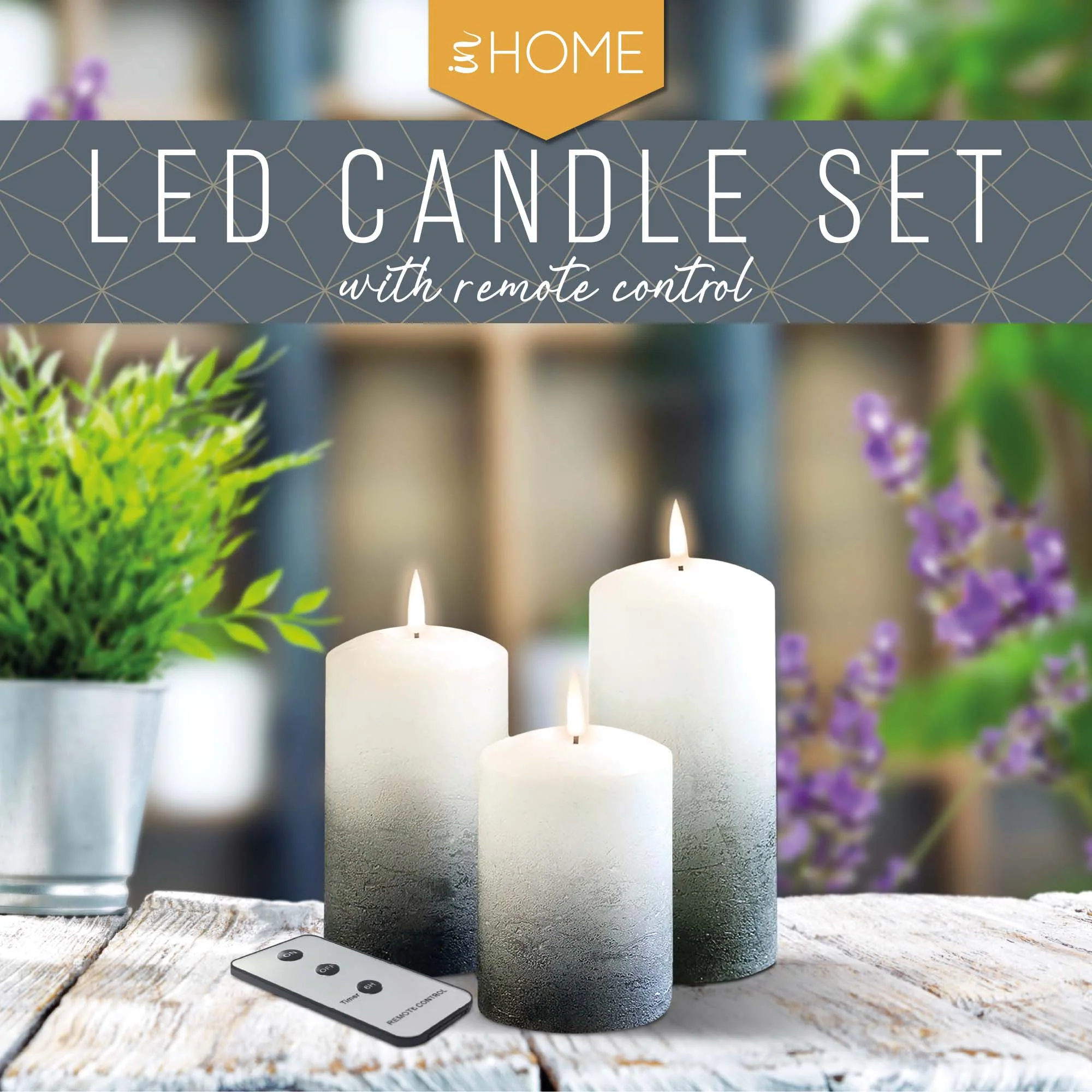 iN Flameless LED Candles (Ombre) with remote control (Set of 3) - Image 9