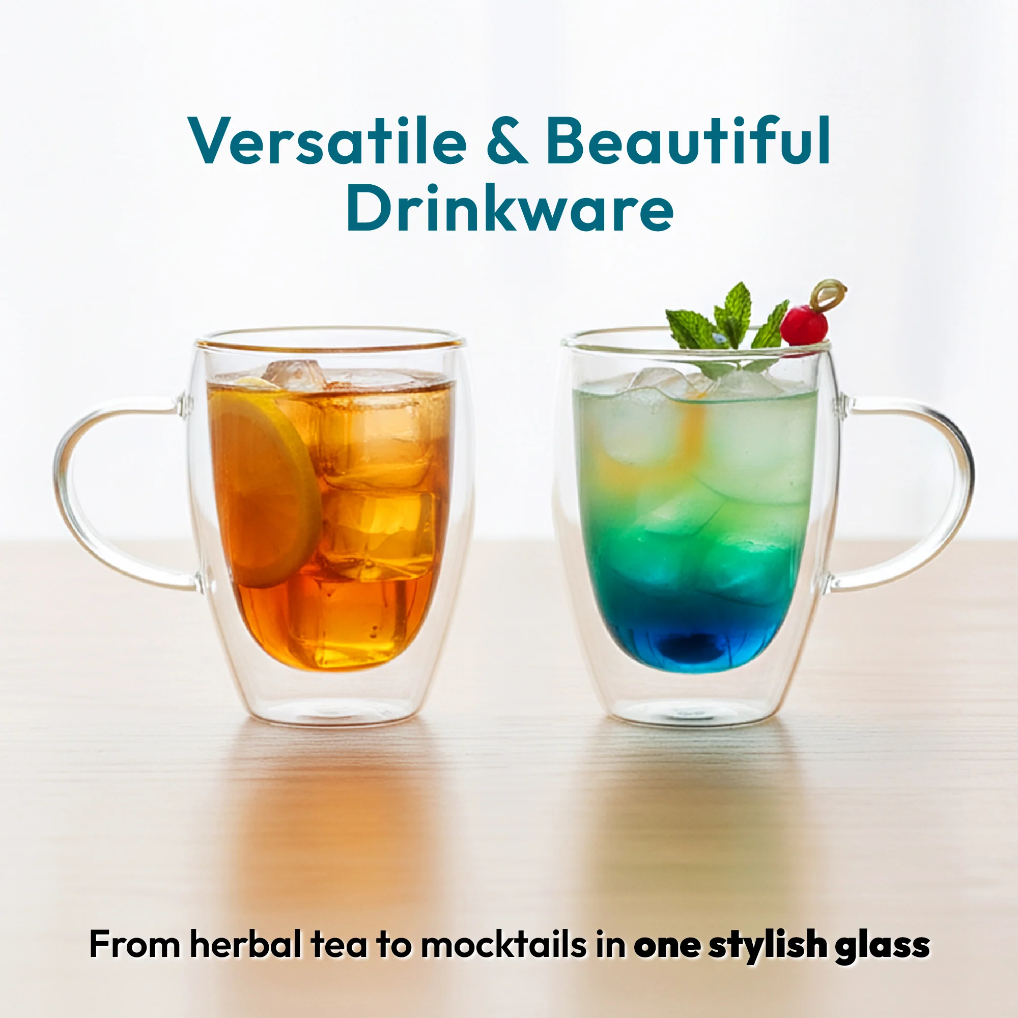 iN Insulated Glass Mug 350ml – Double Wall Borosilicate Glass Coffee Cup for Hot & Cold Drinks - Image 4