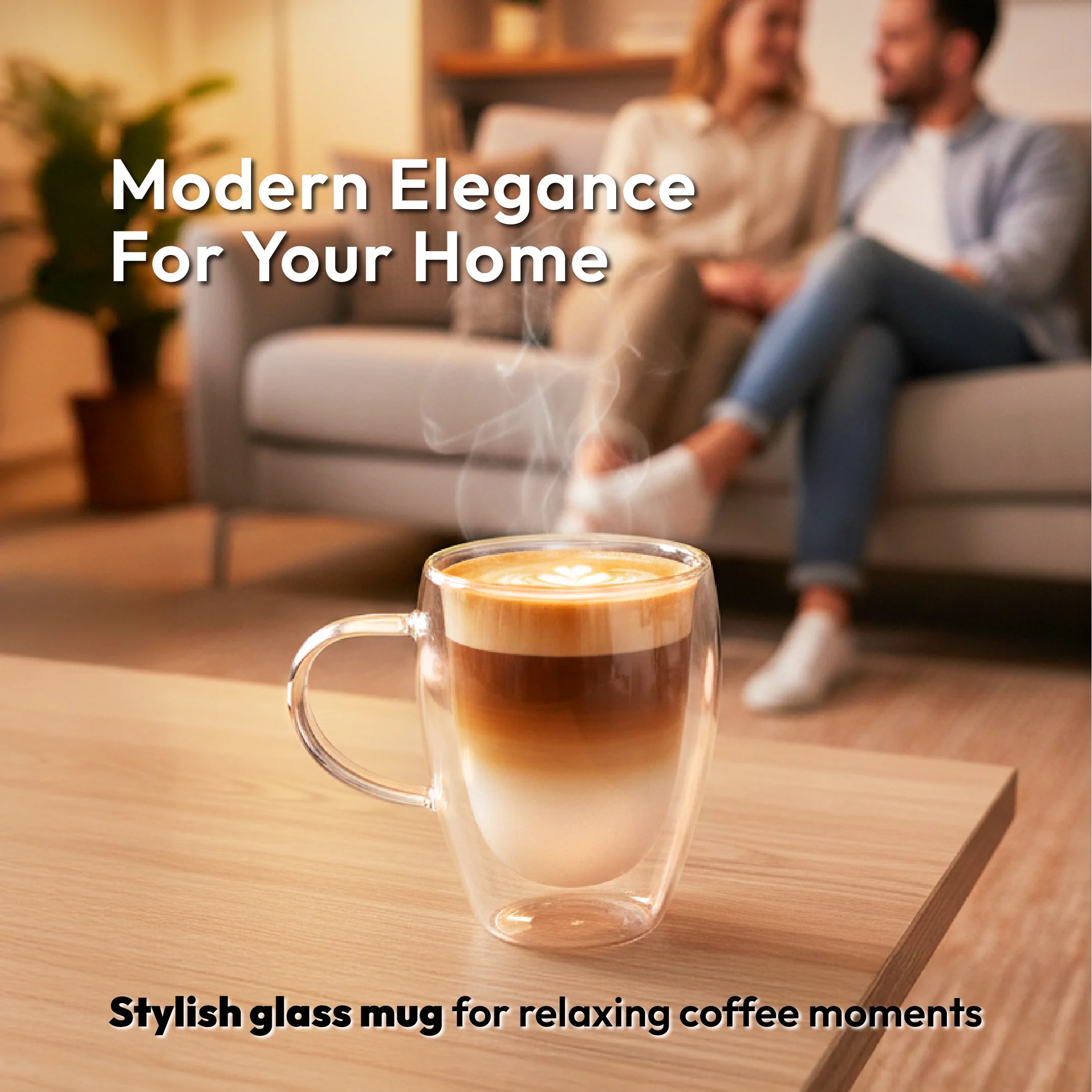 iN Insulated Glass Mug 350ml – Double Wall Borosilicate Glass Coffee Cup for Hot & Cold Drinks - Image 8