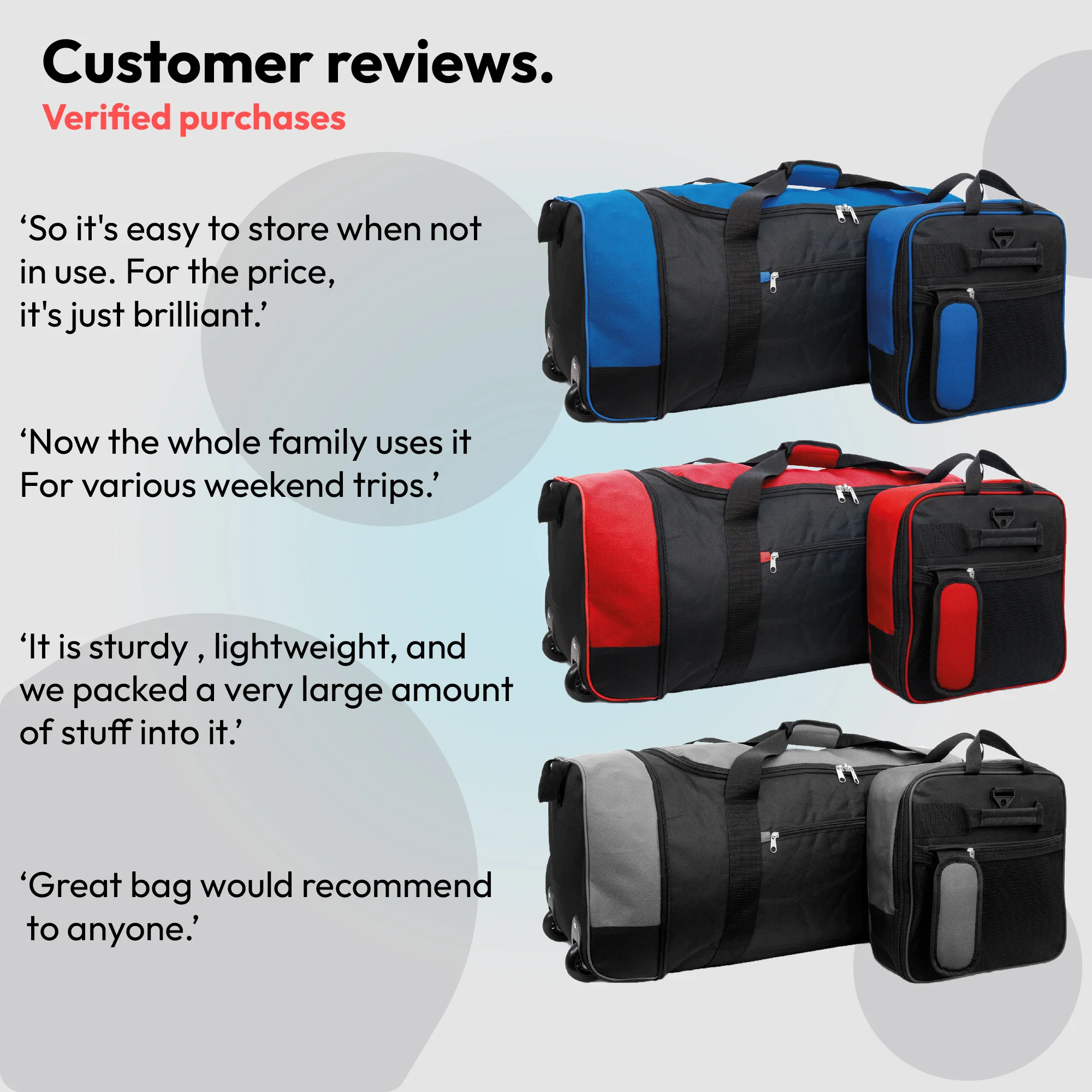 Large Travel Bag With Wheels (Grey) - iN Travel - Image 7