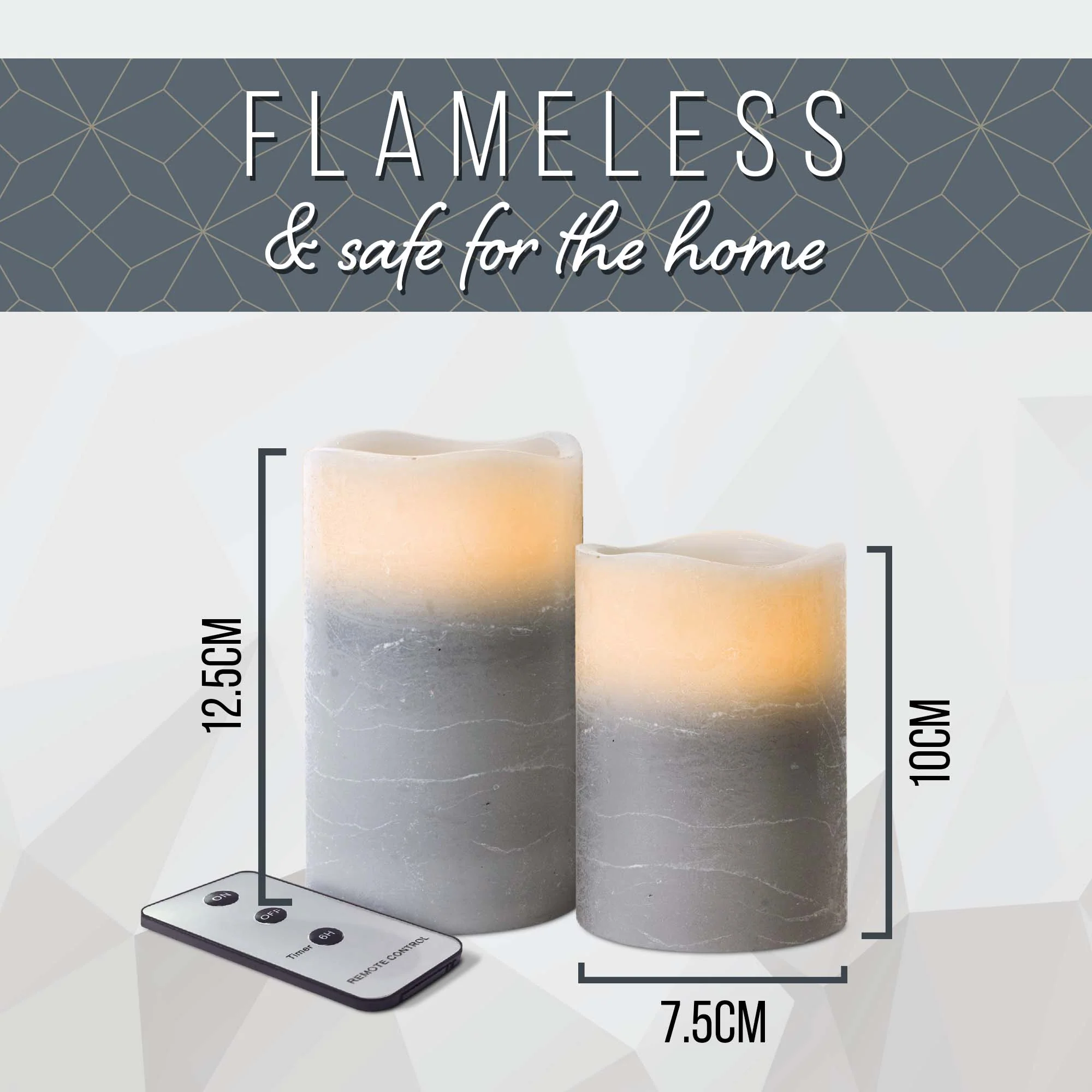 LED Flameless Candles Set with Remote Control (Set of 2)- iN Home - Image 6
