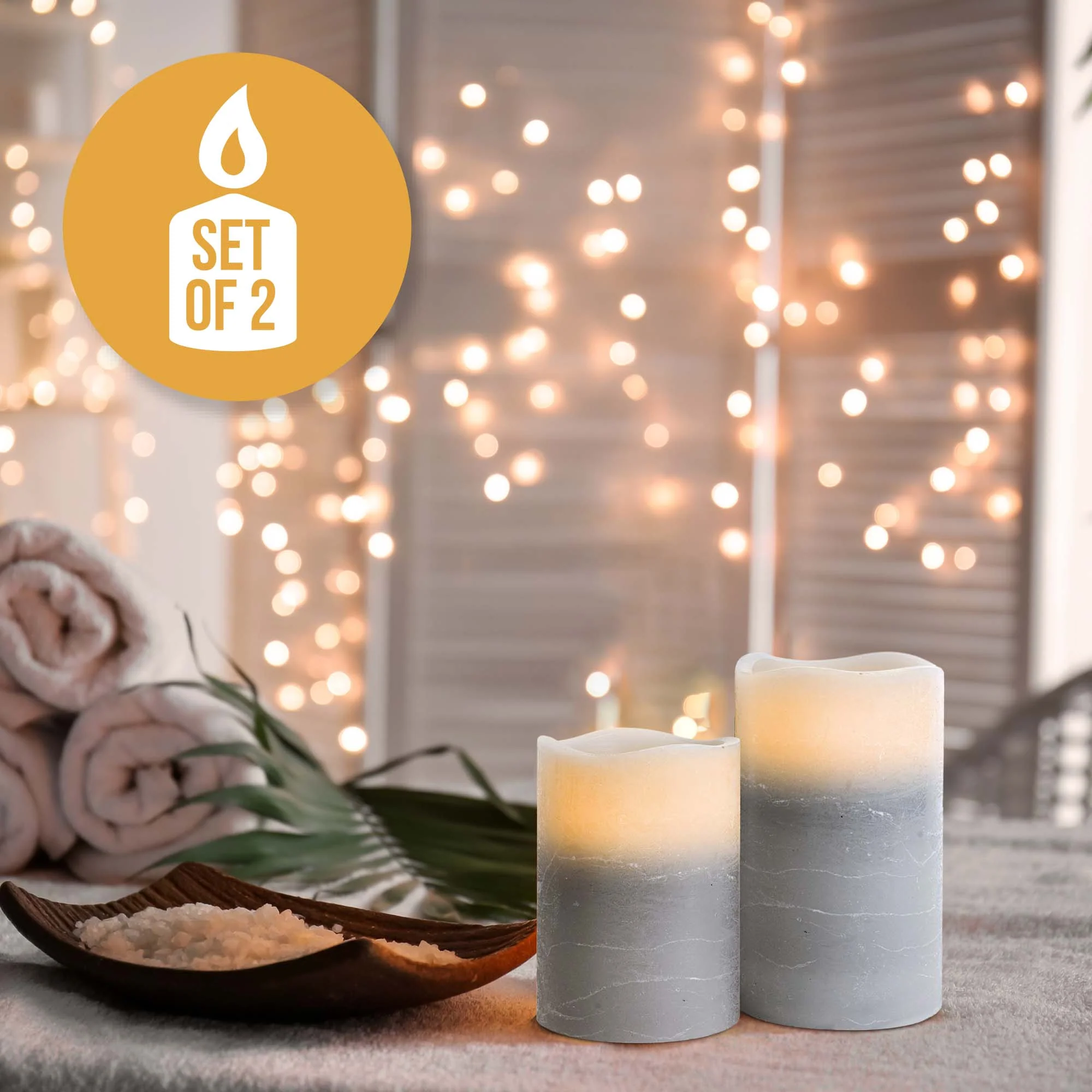 LED Flameless Candles Set with Remote Control (Set of 2)- iN Home - Image 7