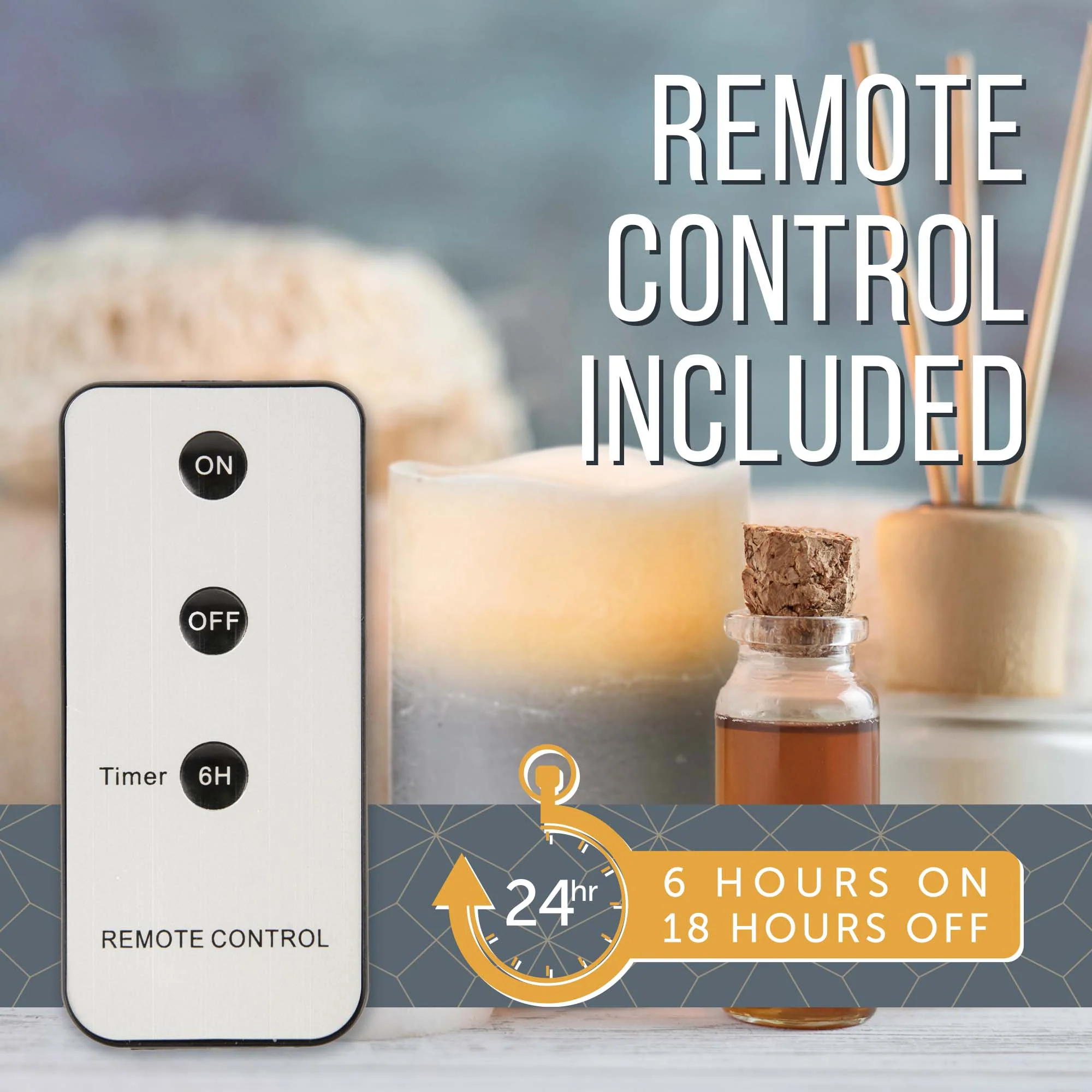 LED Flameless Candles Set with Remote Control (Set of 3)- iN Home - Image 3