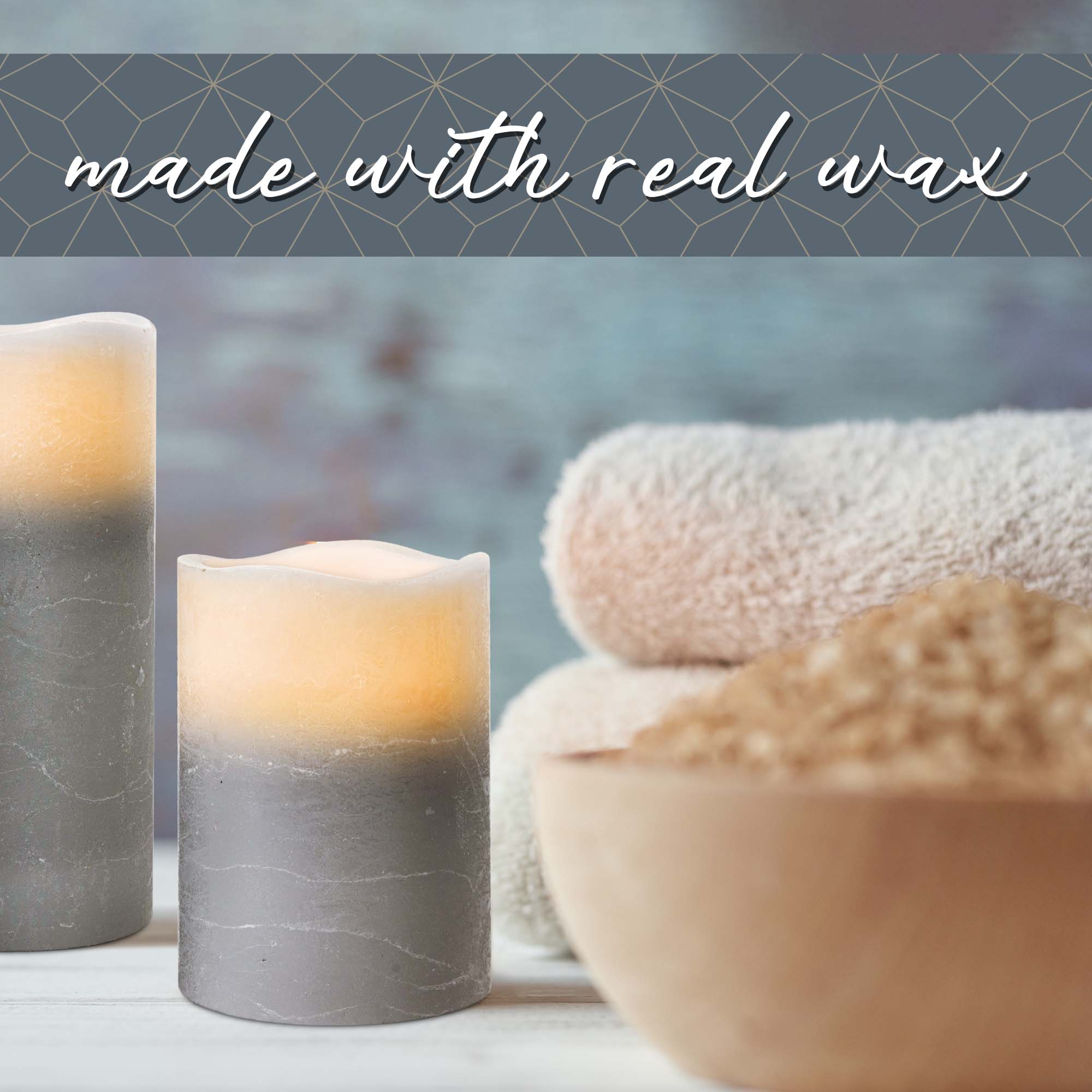 LED Flameless Candles Set with Remote Control (Set of 3)- iN Home - Image 4