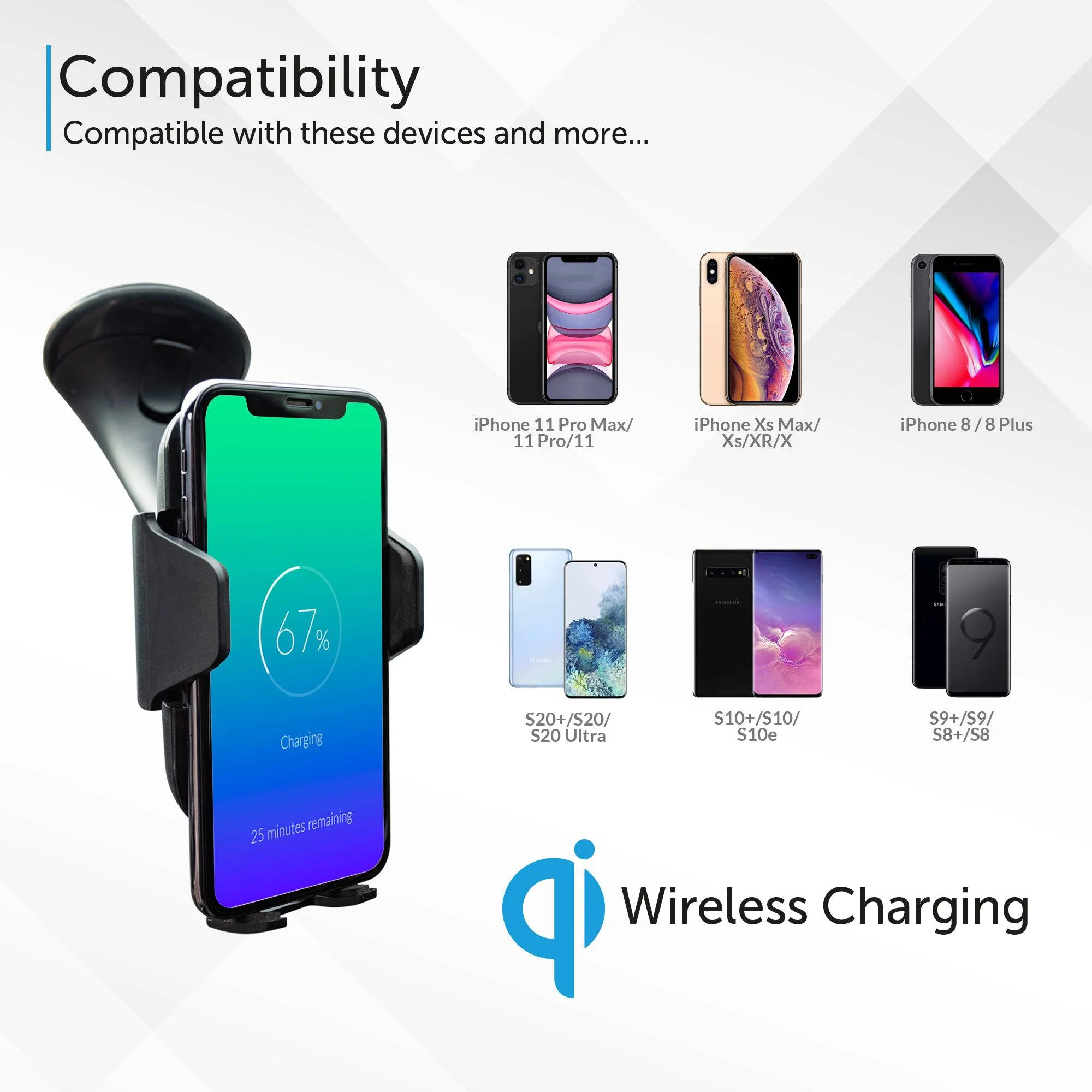 Qi Wireless Charging Phone Mount - Image 4
