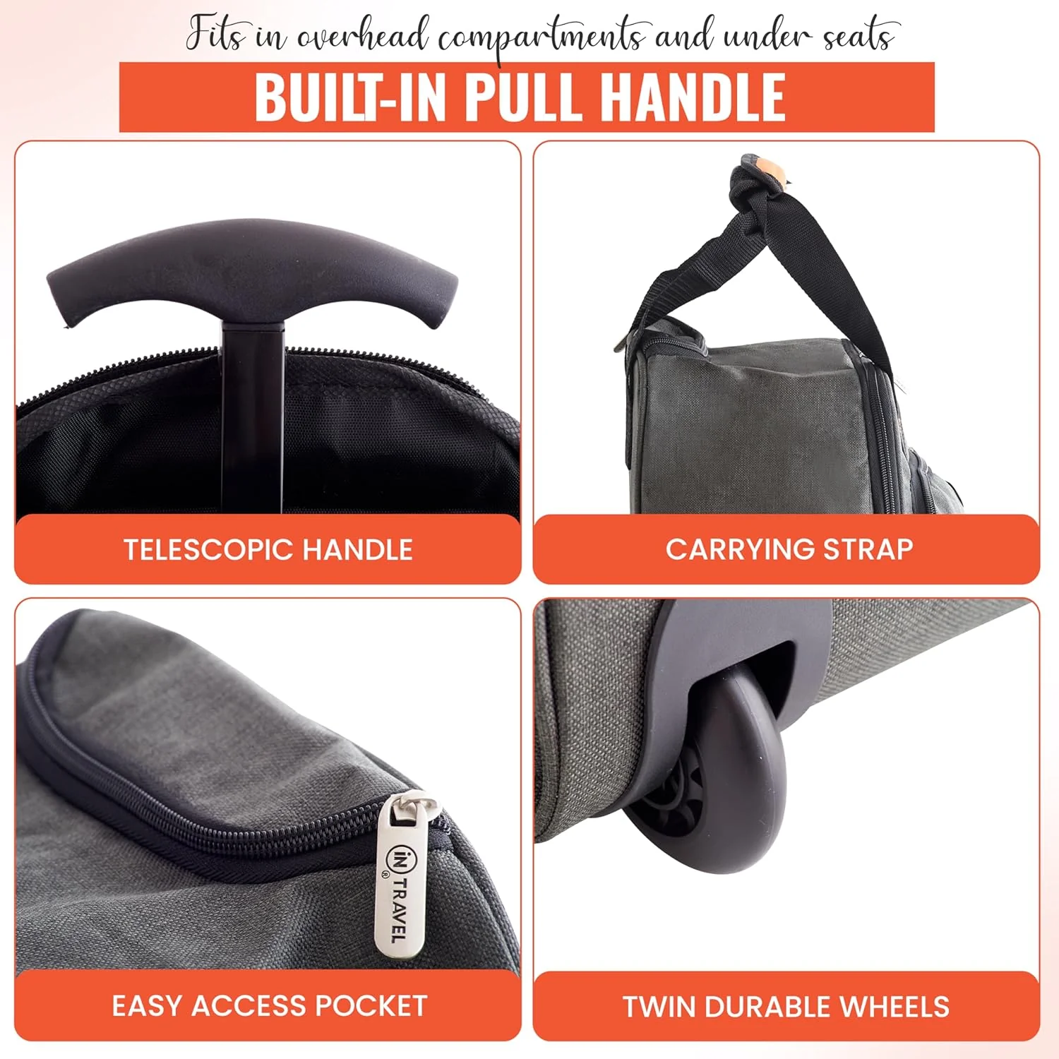 Underseat Cabin Bag | Lightweight Travel Holdall on Wheels - Ryanair EasyJet Approved - Image 7