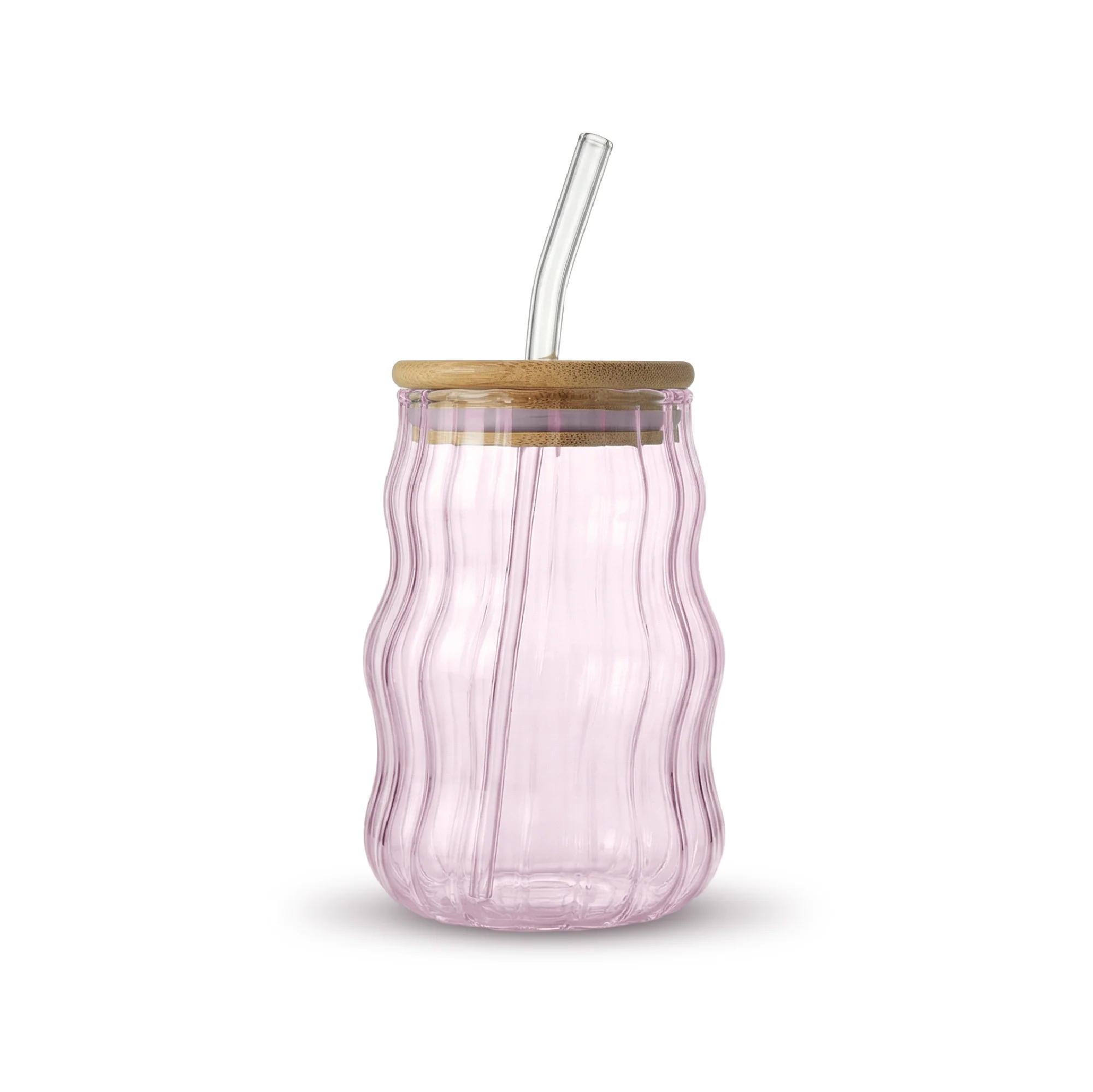 Wavy Iced Coffee Glass - Aesthetic Cold Brew Cup for Coffee Lovers