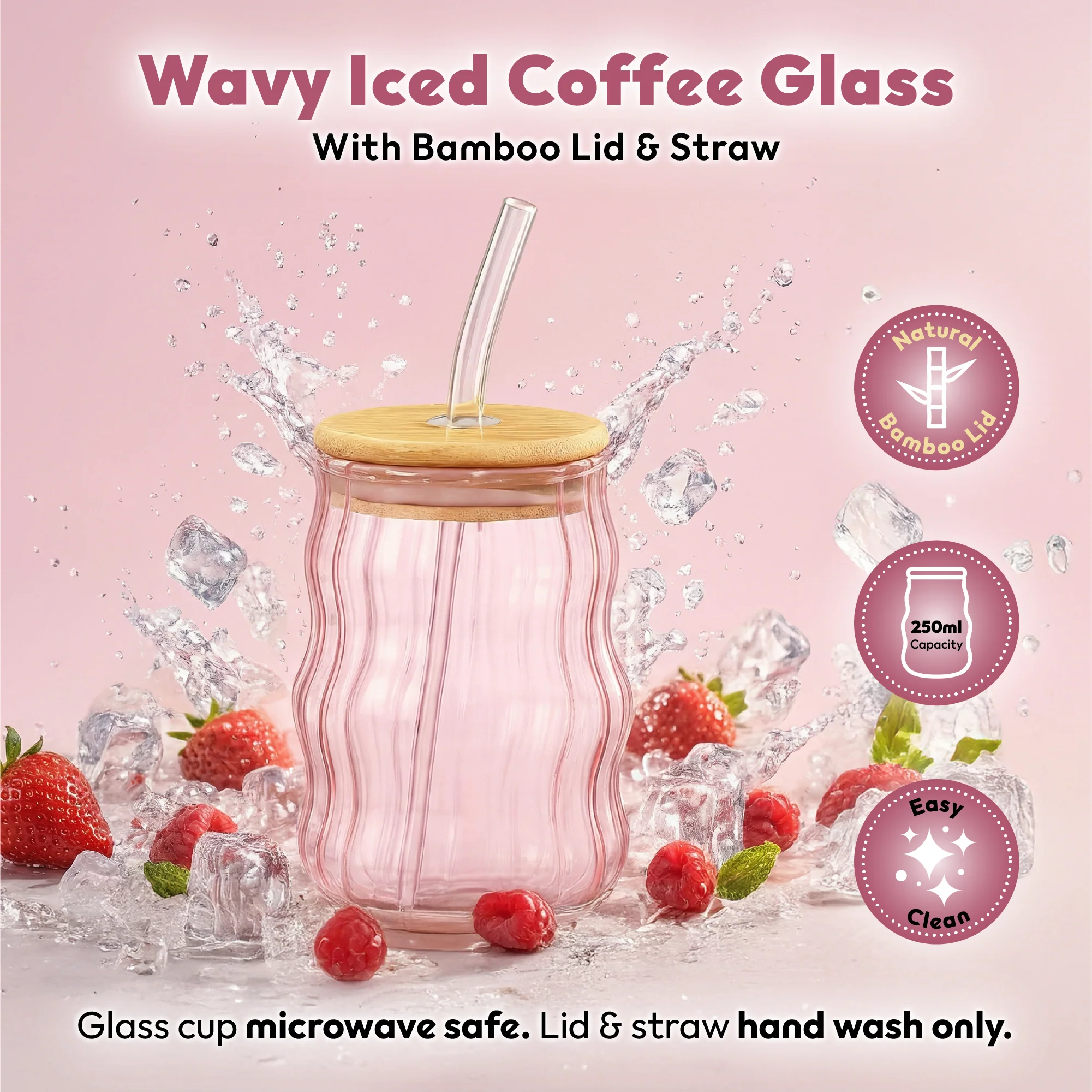 Wavy Iced Coffee Glass - Aesthetic Cold Brew Cup for Coffee Lovers - Image 7